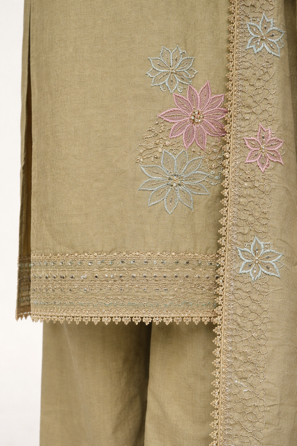 Unstitched Shimmer Tissue Salwar Suit
