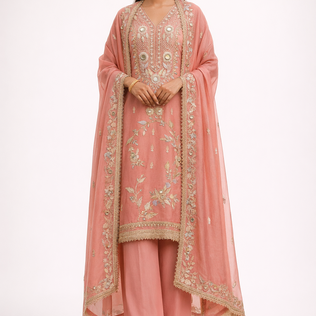 Unstitched Shimmer Tissue Salwar Suit