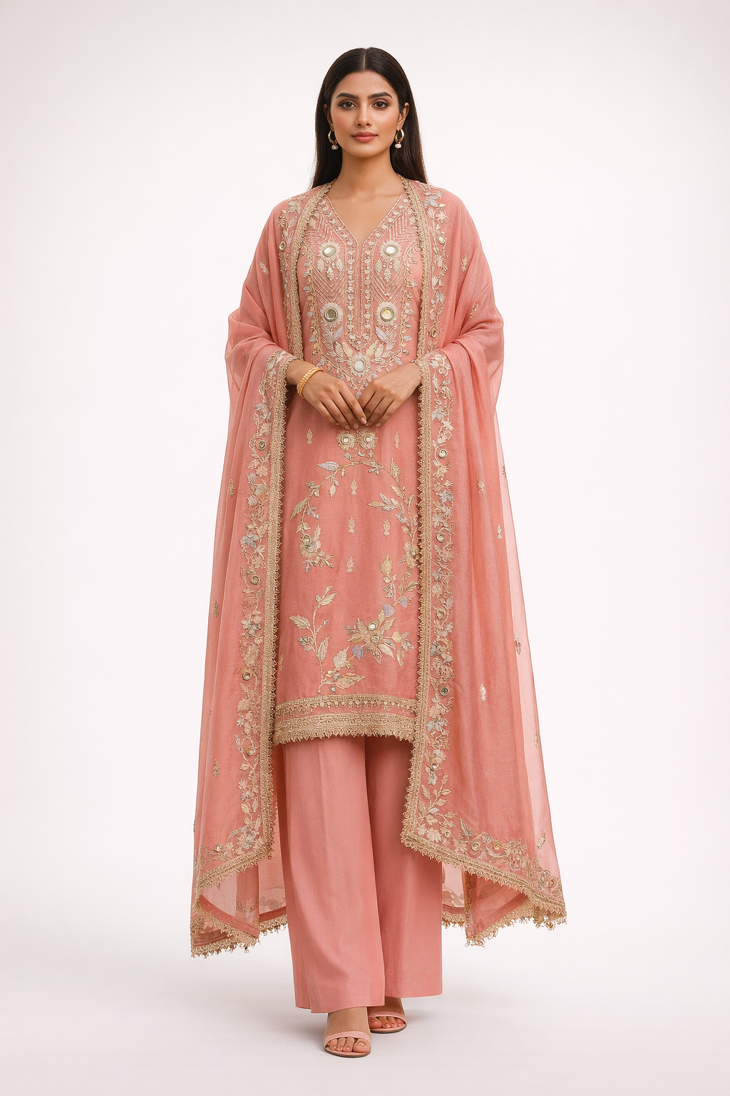 Unstitched Shimmer Tissue Salwar Suit