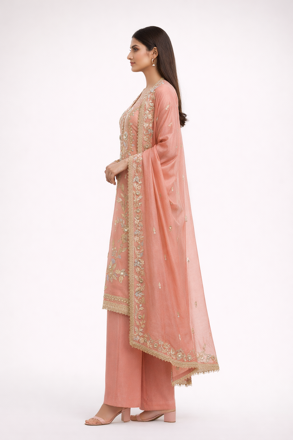Unstitched Shimmer Tissue Salwar Suit