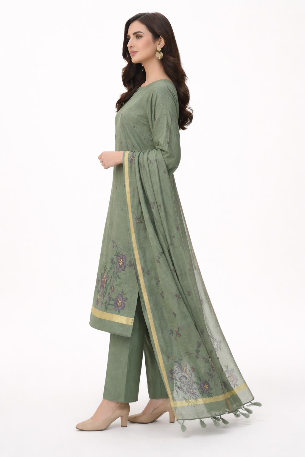 Unstitched Cotton Jamdani Weaving Salwar Suit