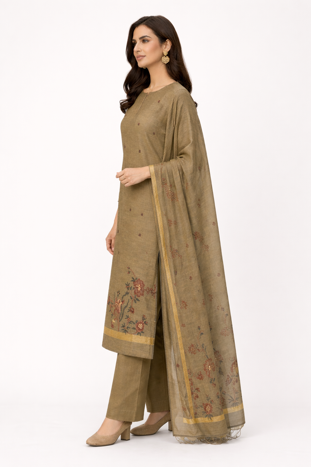 Unstitched Cotton Jamdani Weaving Salwar Suit