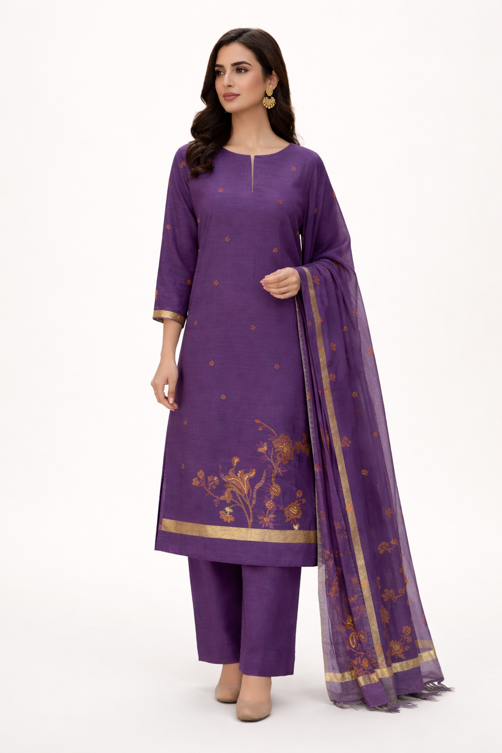 Unstitched Cotton Jamdani Weaving Salwar Suit
