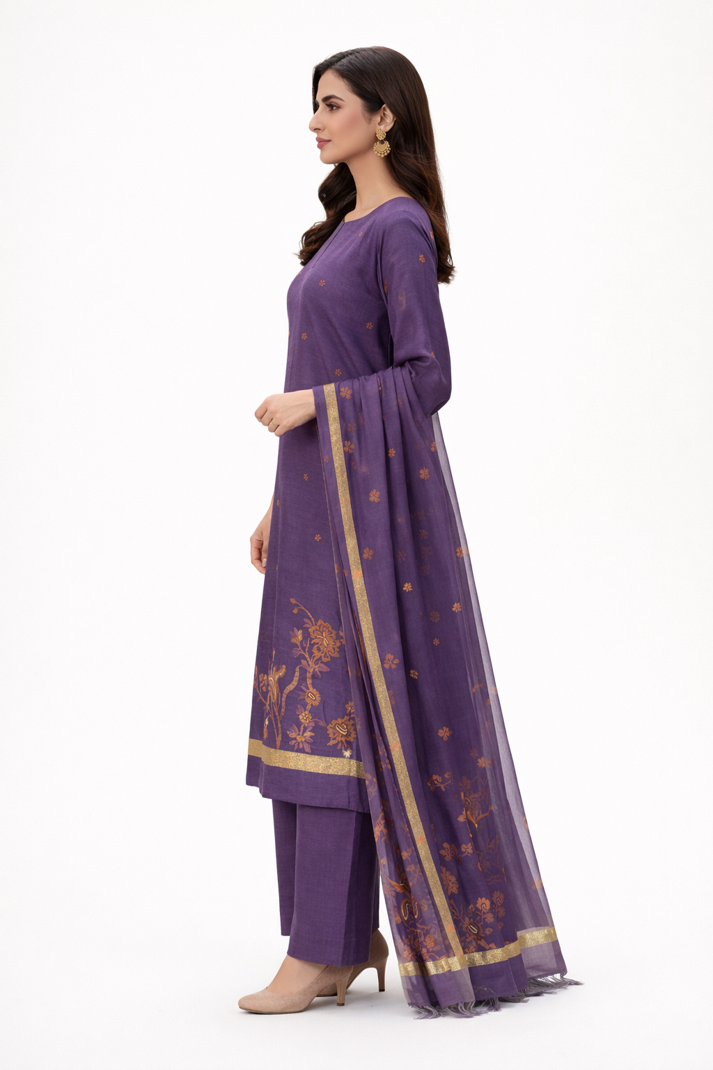 Unstitched Cotton Jamdani Weaving Salwar Suit