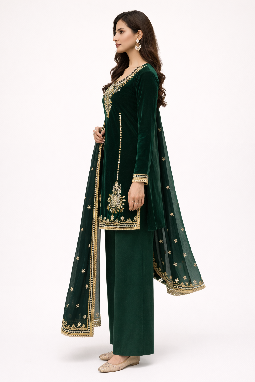 Unstitched Velvet Salwar Suit
