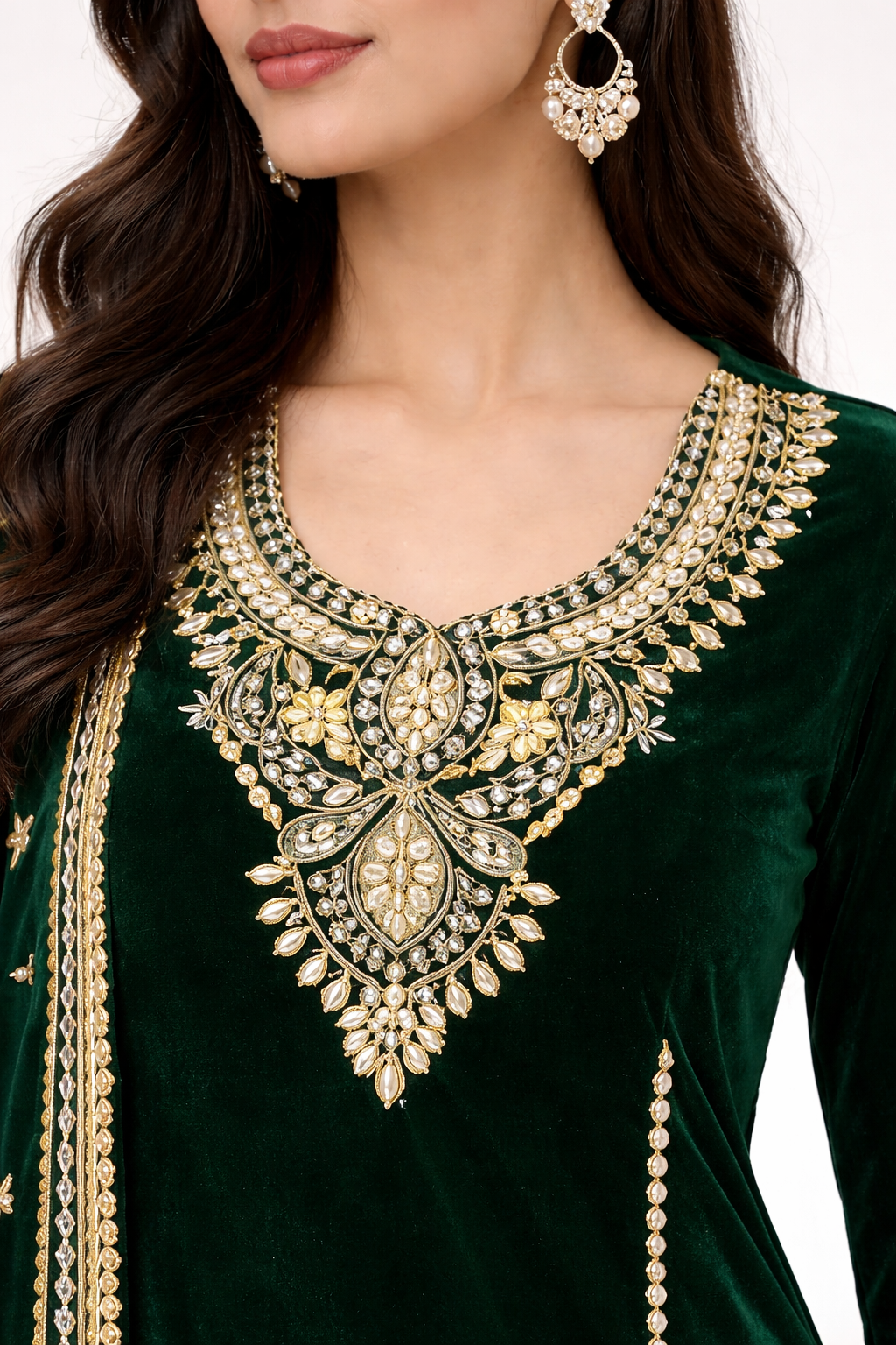 Unstitched Velvet Salwar Suit