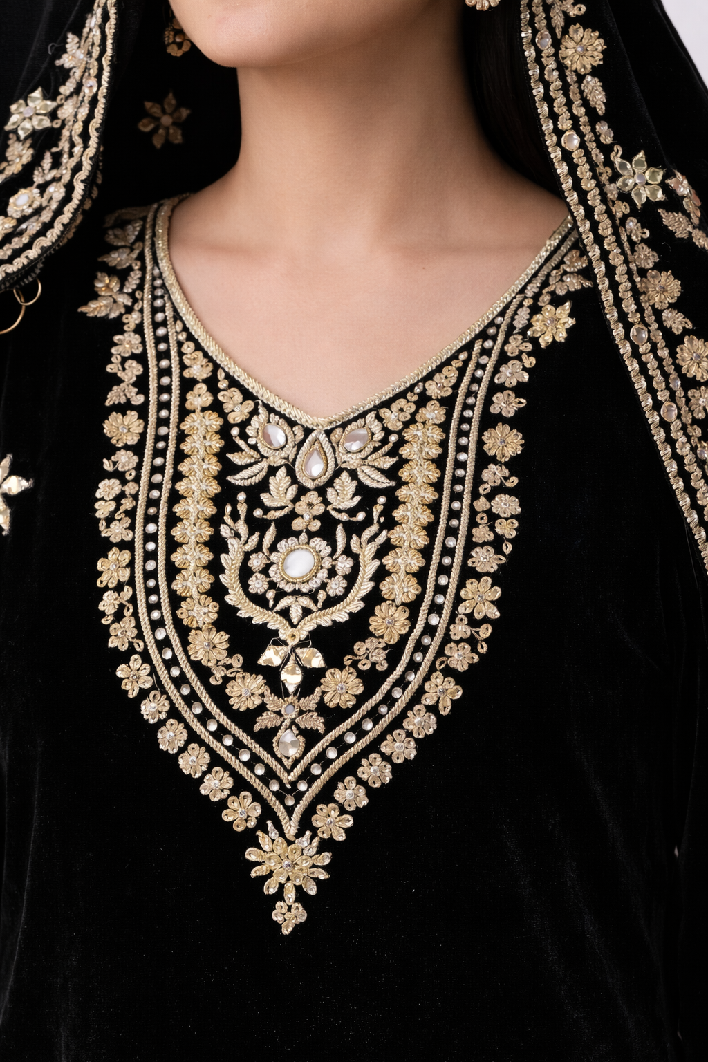 Unstitched Velvet Salwar Suit