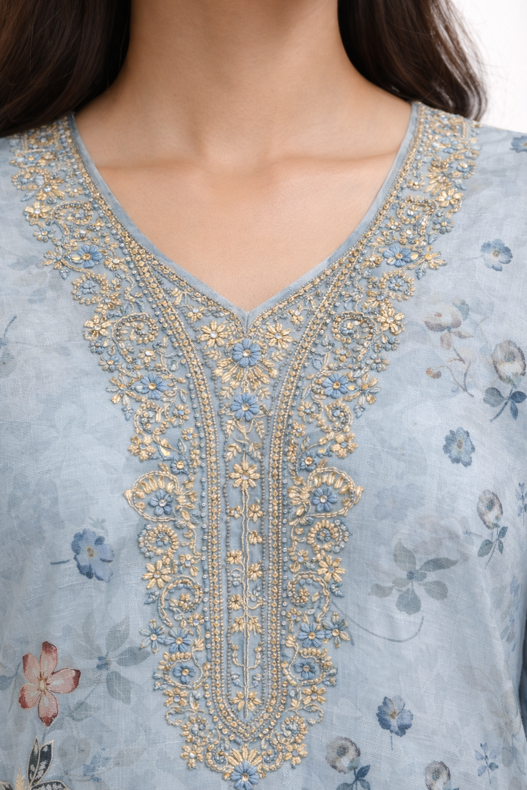 Unstitched Glass Organza Salwar Suit