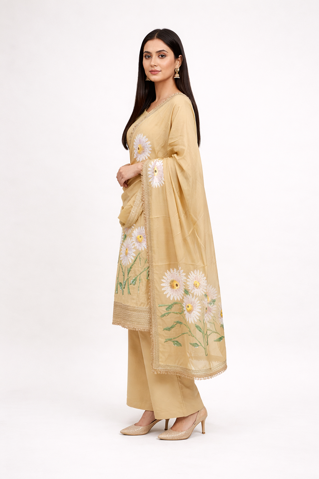 Unstitched Shimmer Tissue Salwar Suit