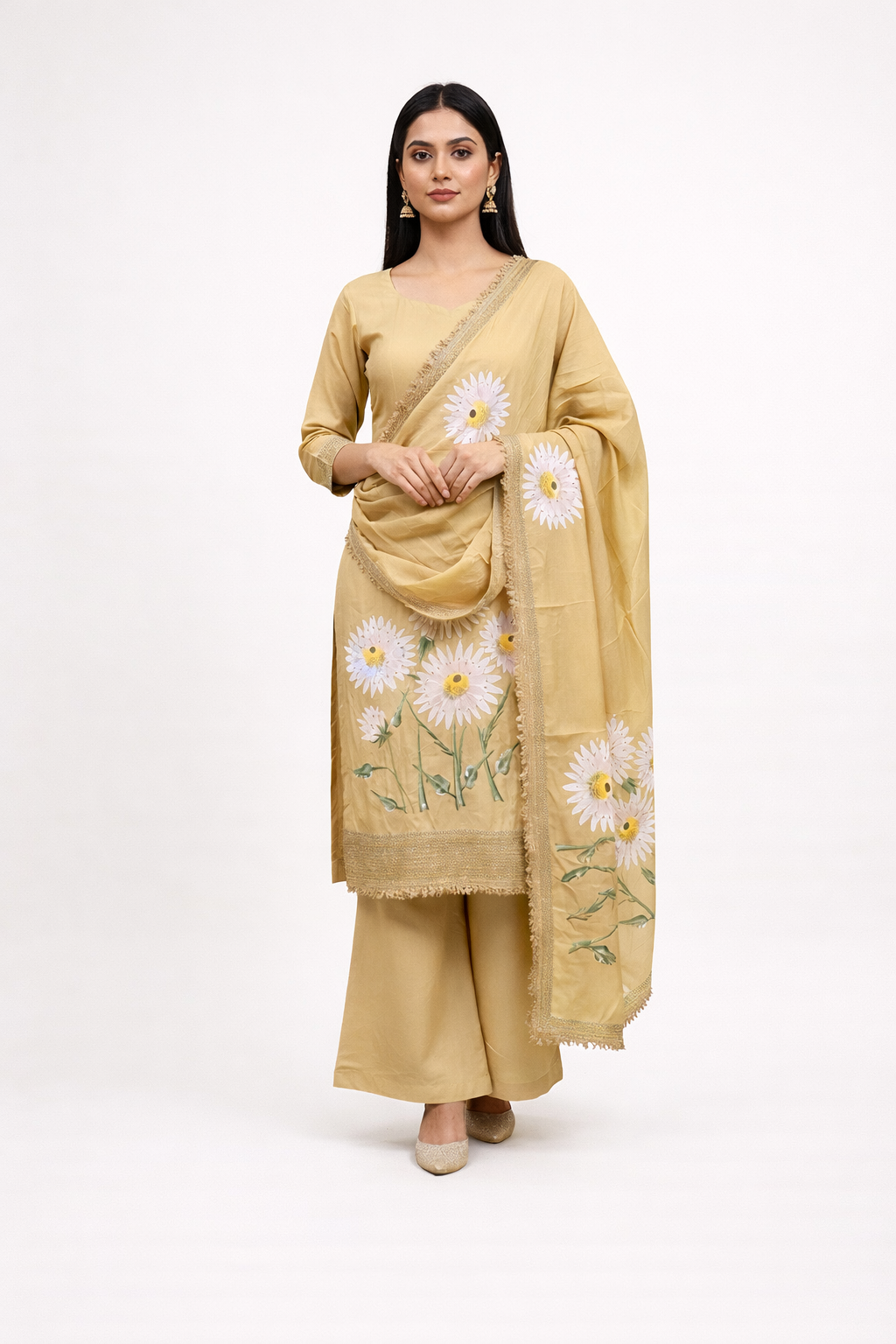 Unstitched Shimmer Tissue Salwar Suit