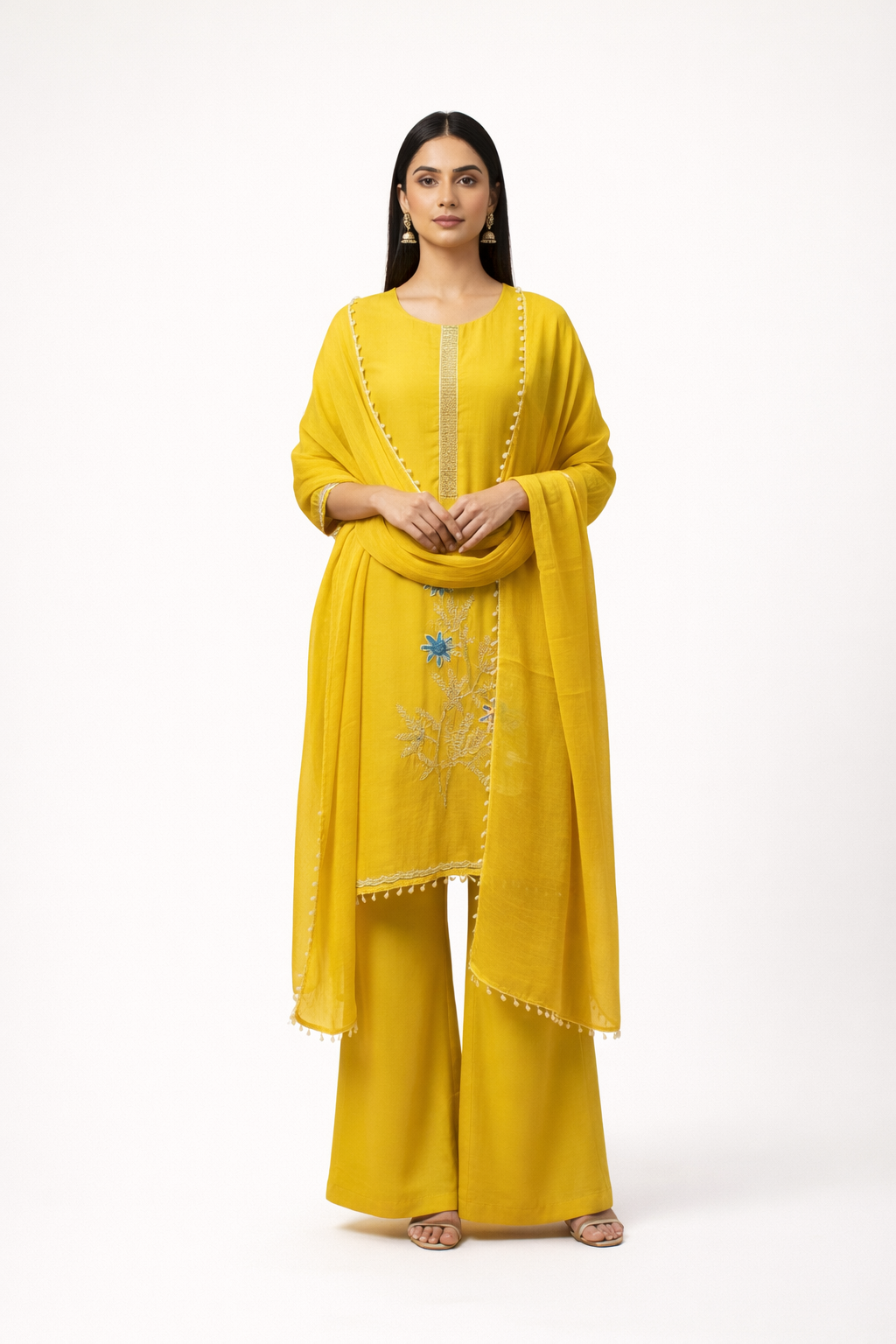 Unstitched Mul Chanderi Salwar Suit