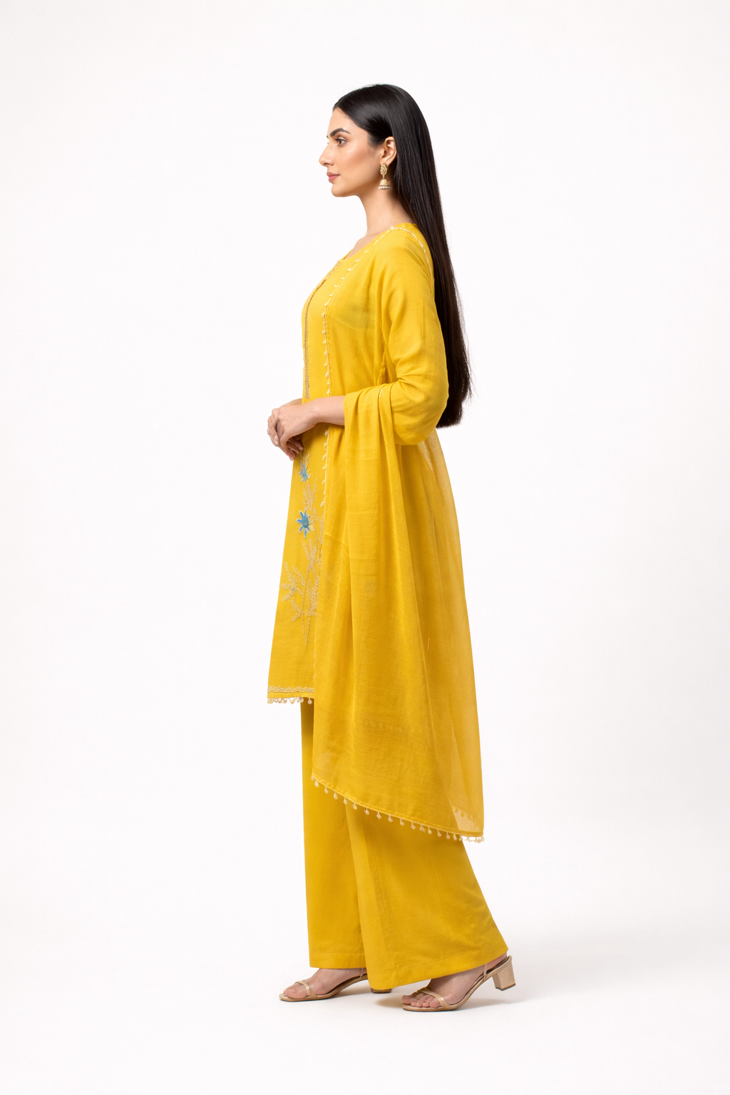 Unstitched Mul Chanderi Salwar Suit