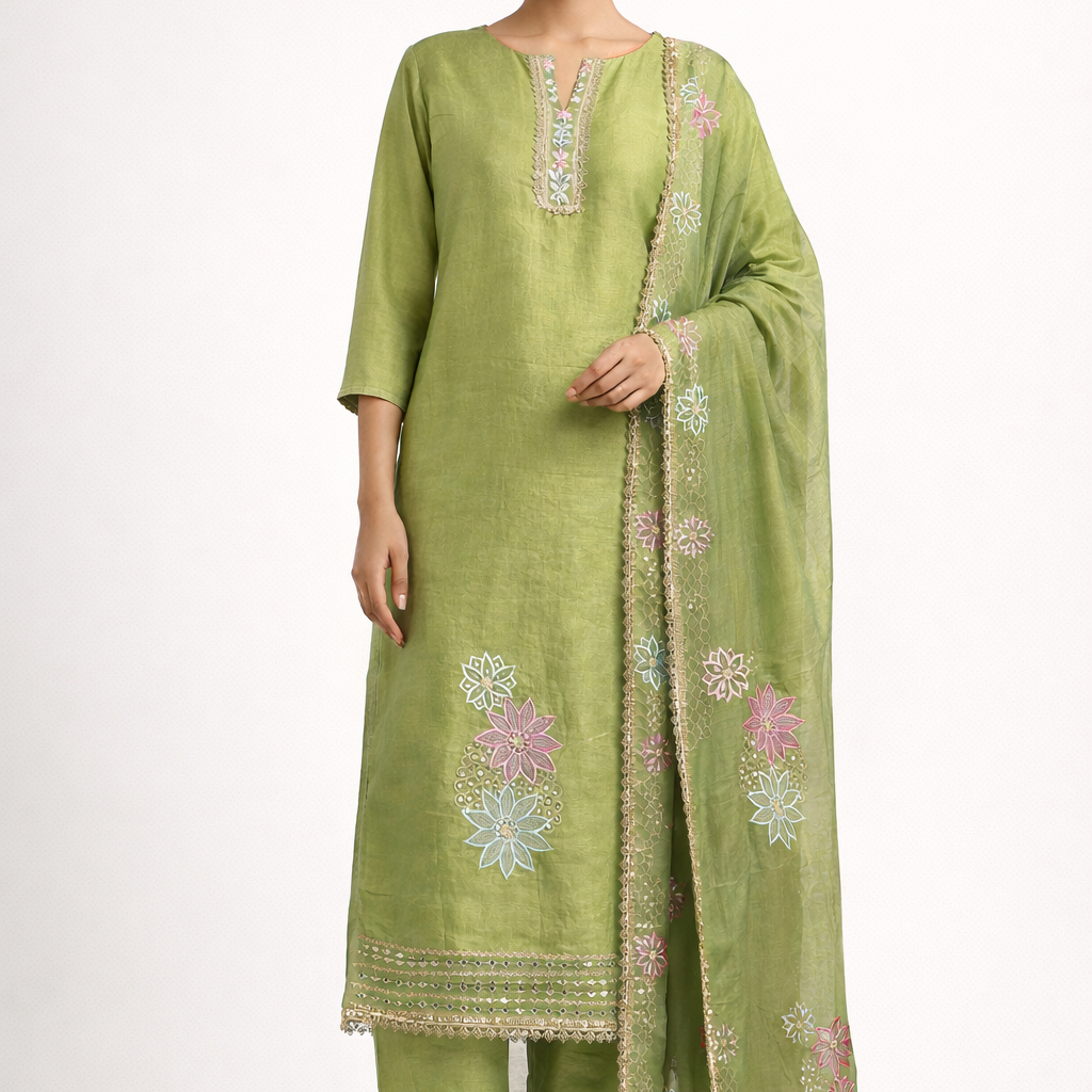 Unstitched Shimmer Tissue Salwar Suit