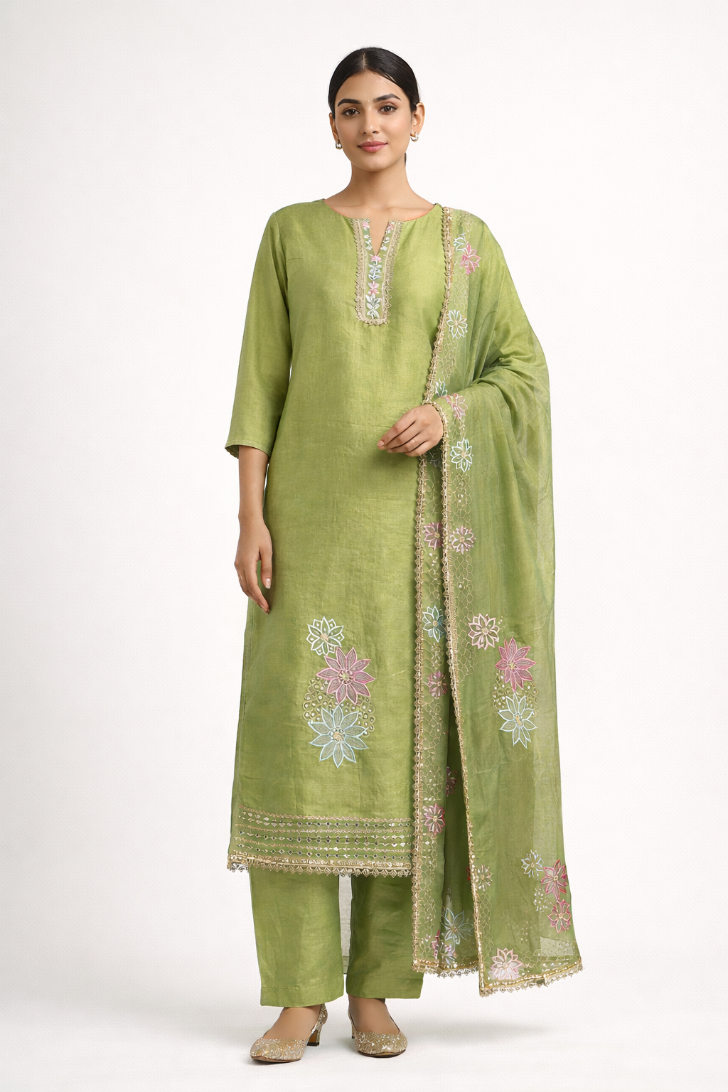 Unstitched Shimmer Tissue Salwar Suit