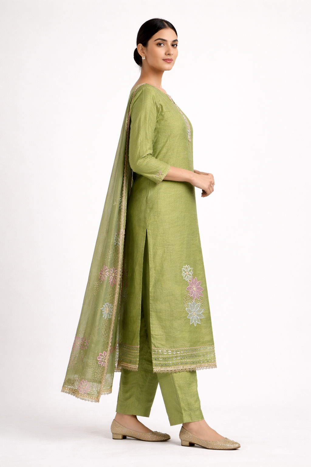 Unstitched Shimmer Tissue Salwar Suit