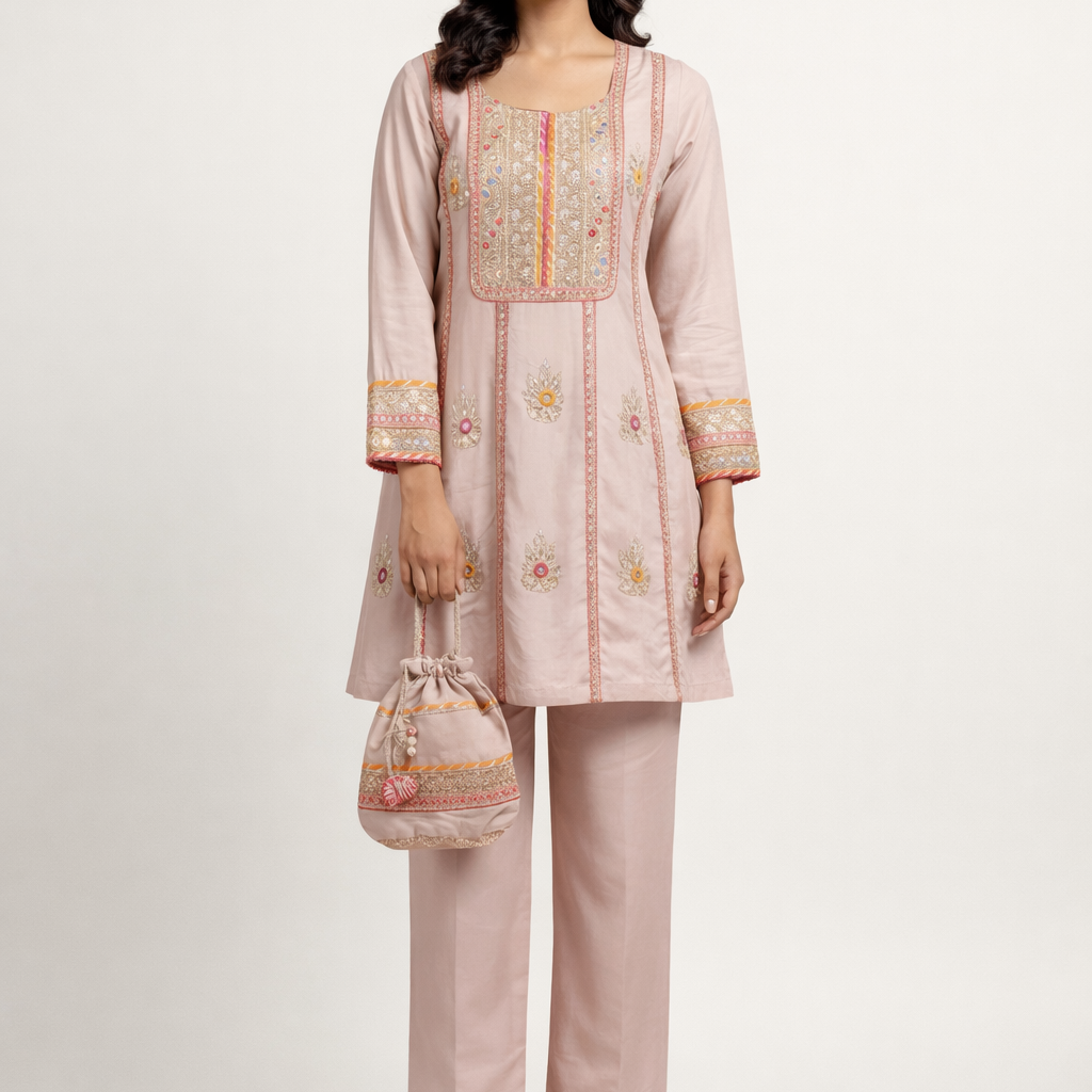 Readymade Shimmer Tissue Co-Ord Set