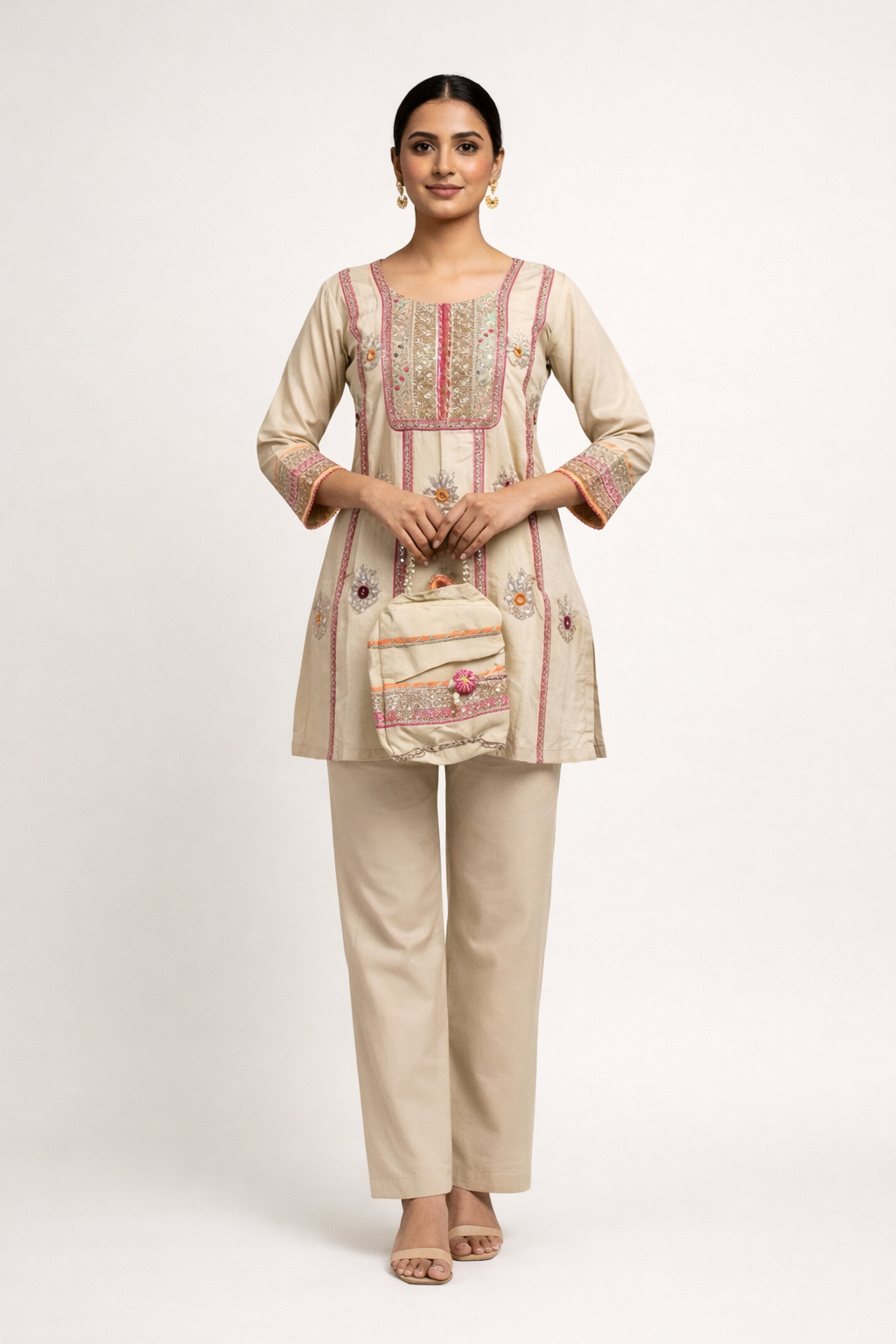 Readymade Shimmer Tissue Co- Ord Set