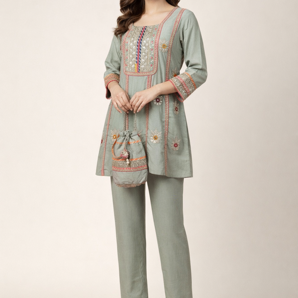 Readymade Shimmer Tissue Co-Ord Set