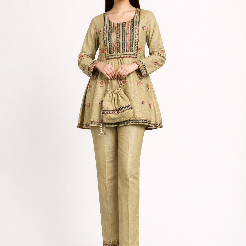 Readymade Shimmer Tissue Co-Ord Set