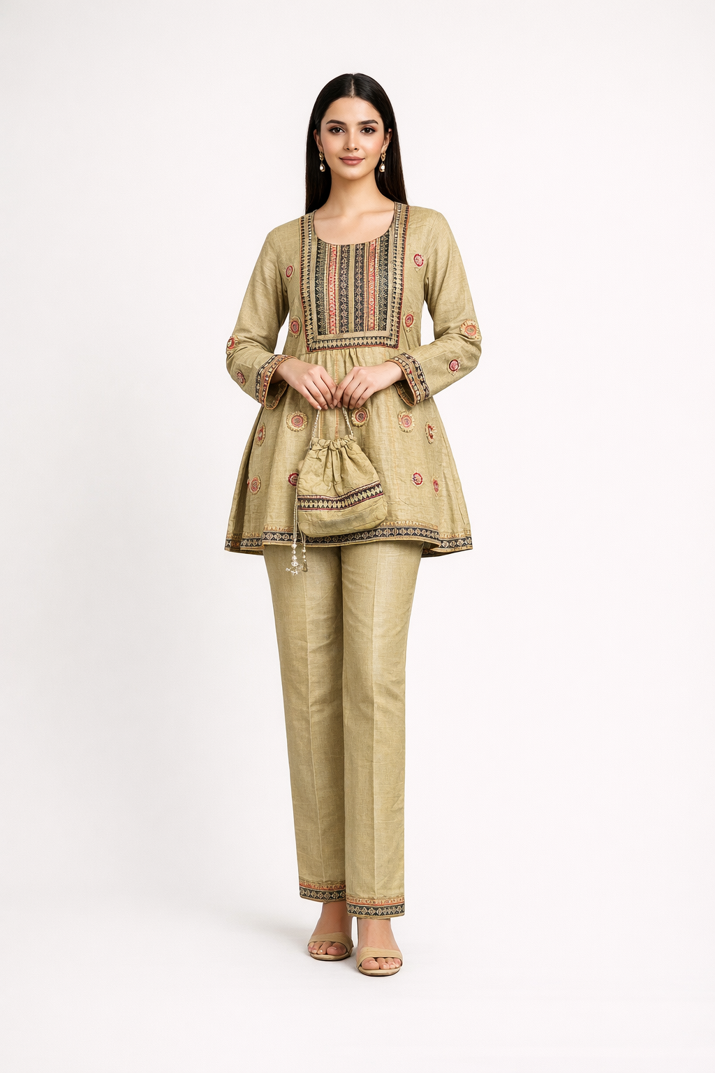 Readymade Shimmer Tissue Co-Ord Set