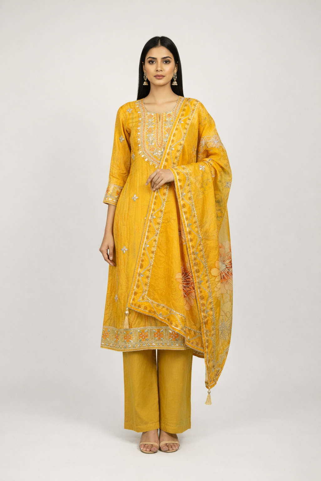 Unstitched Glass Organza Salwar Suit