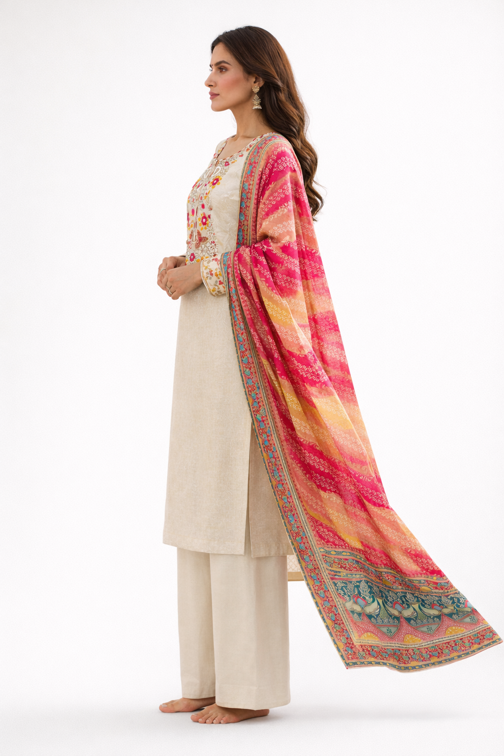 Unstitched Jaquard Tissue Salwar Suit
