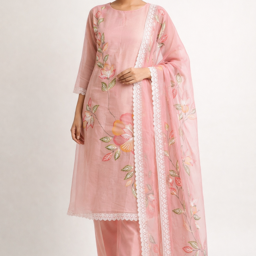 Unstitched Organza Salwar Suit