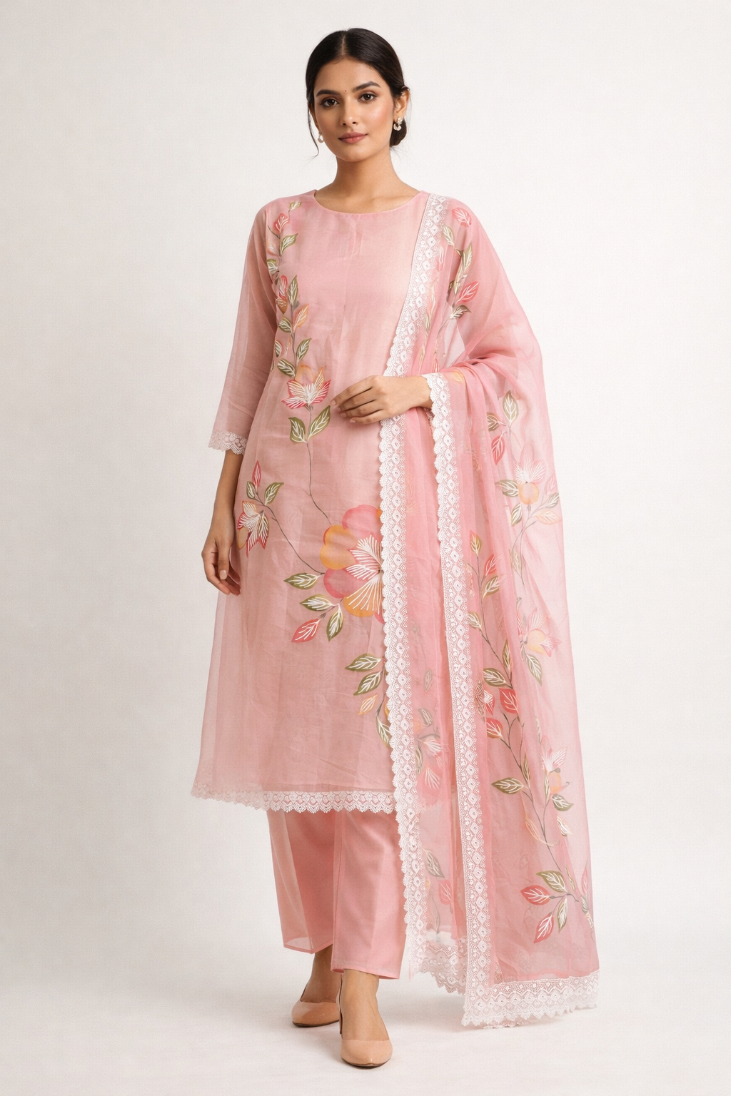 Unstitched Organza Salwar Suit