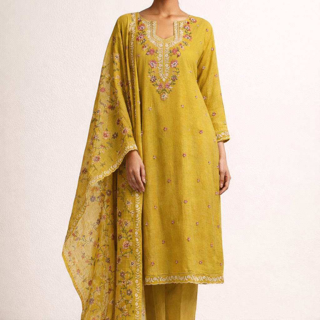 Unstitched Mul Chanderi Salwar Suit