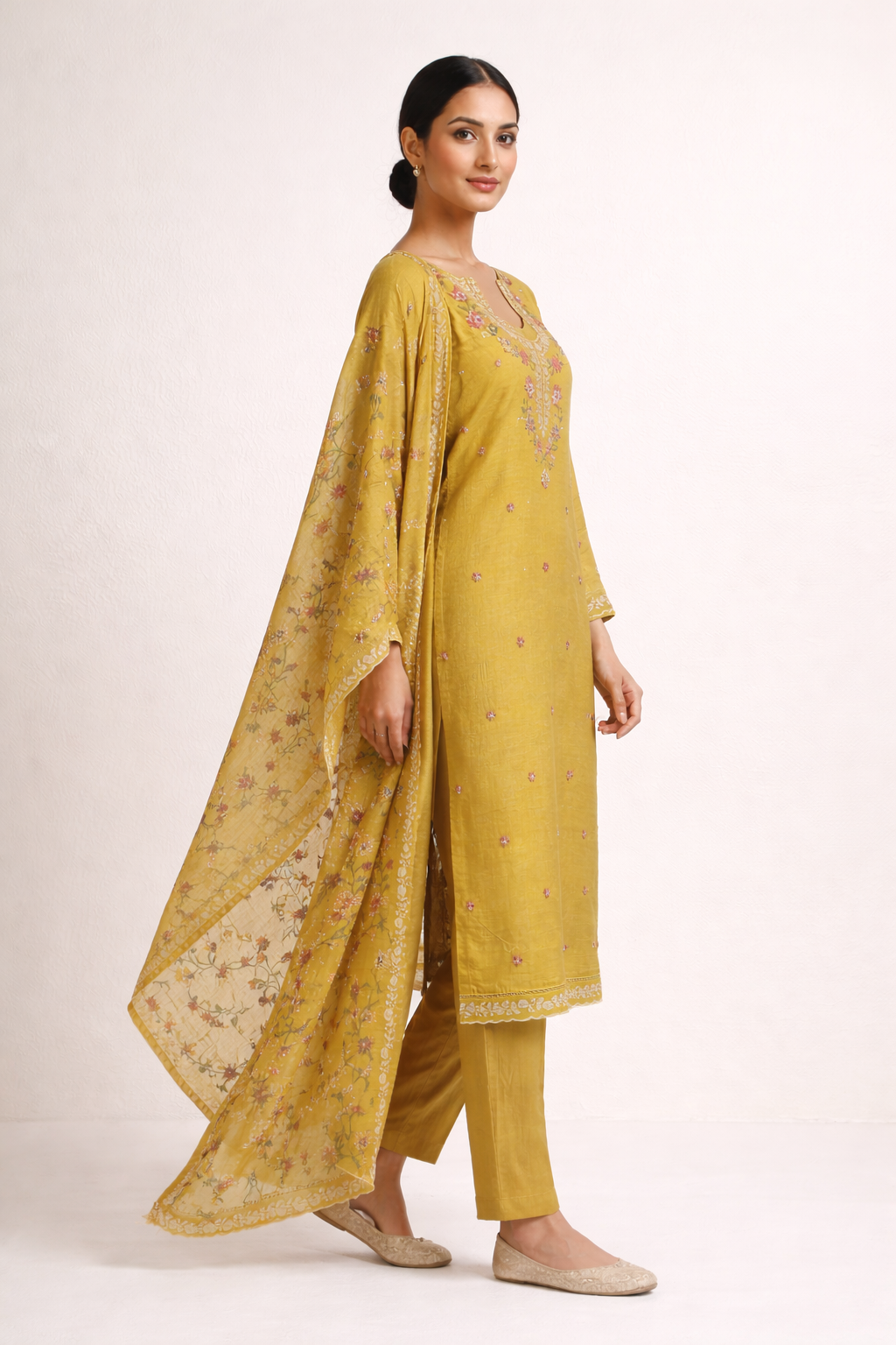 Unstitched Mul Chanderi Salwar Suit