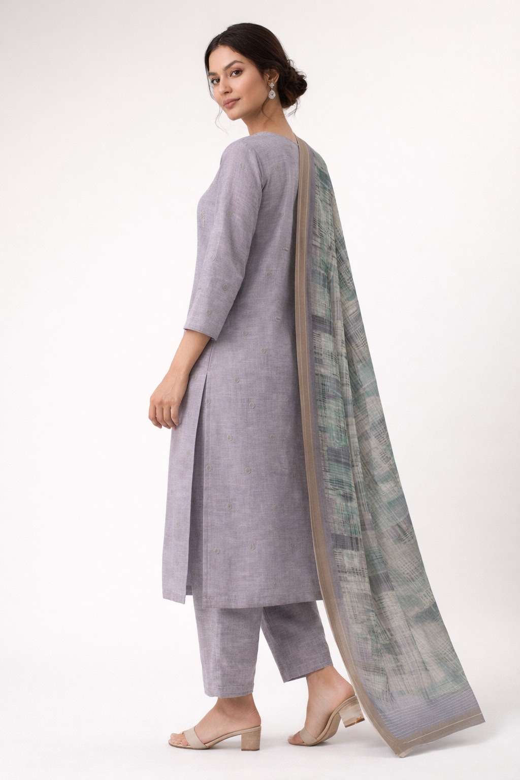 Unstitched Linen Salwar Suit