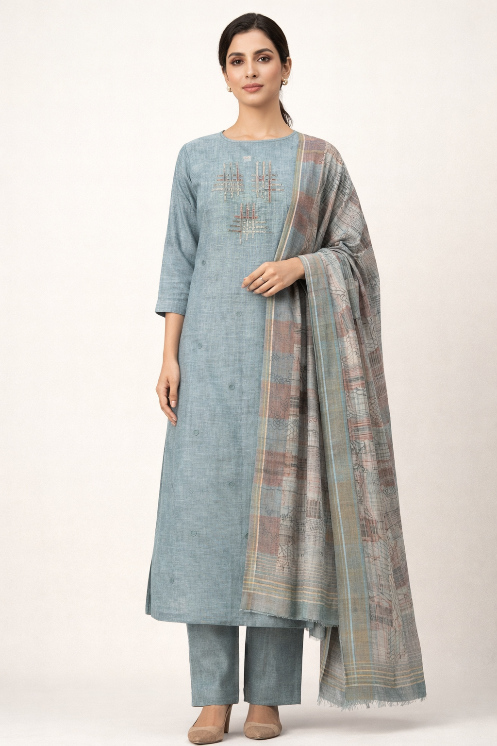 Unstitched Linen Salwar Suits