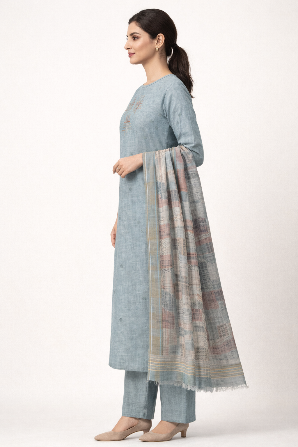 Unstitched Linen Salwar Suits